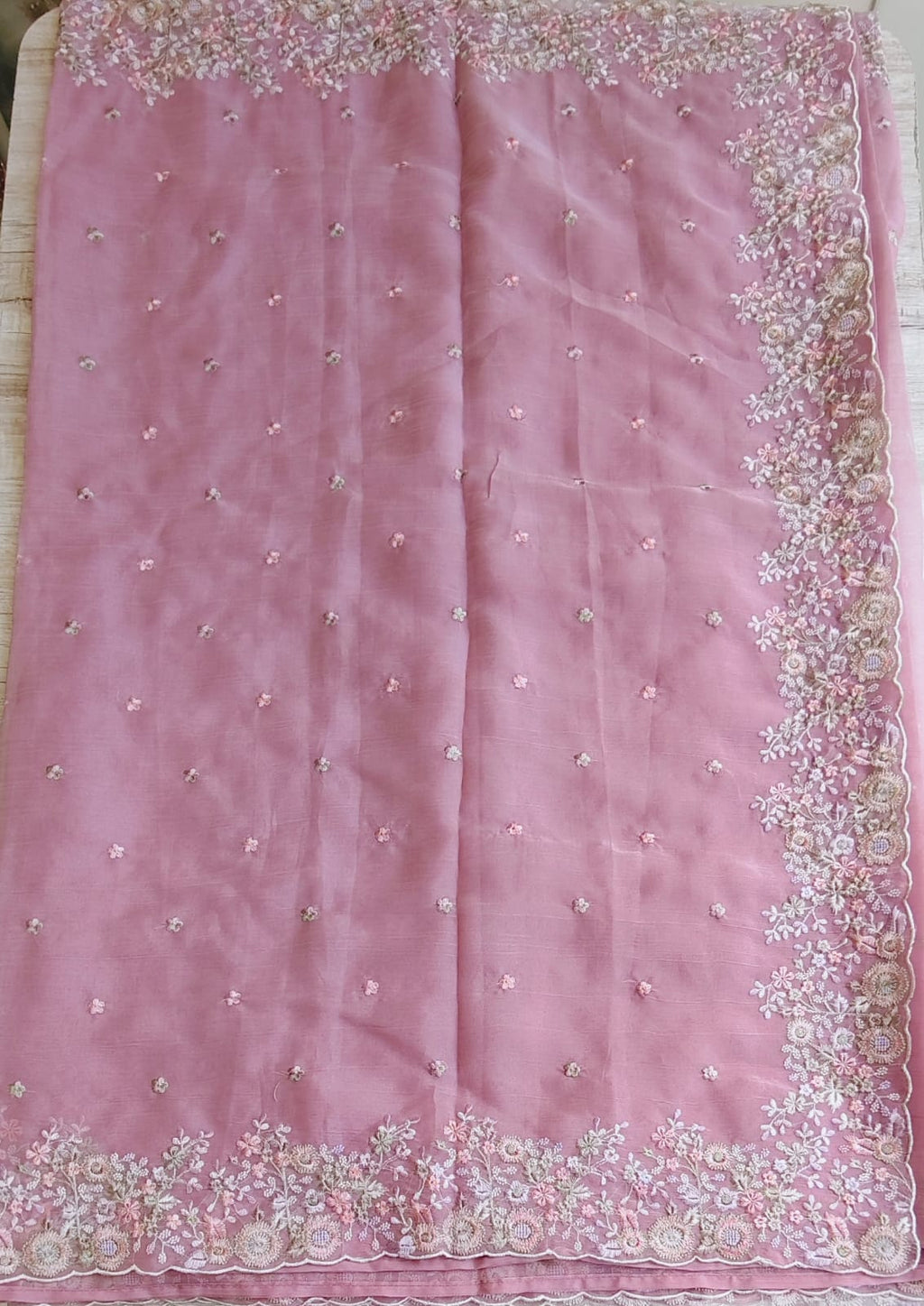 Crush organza saree