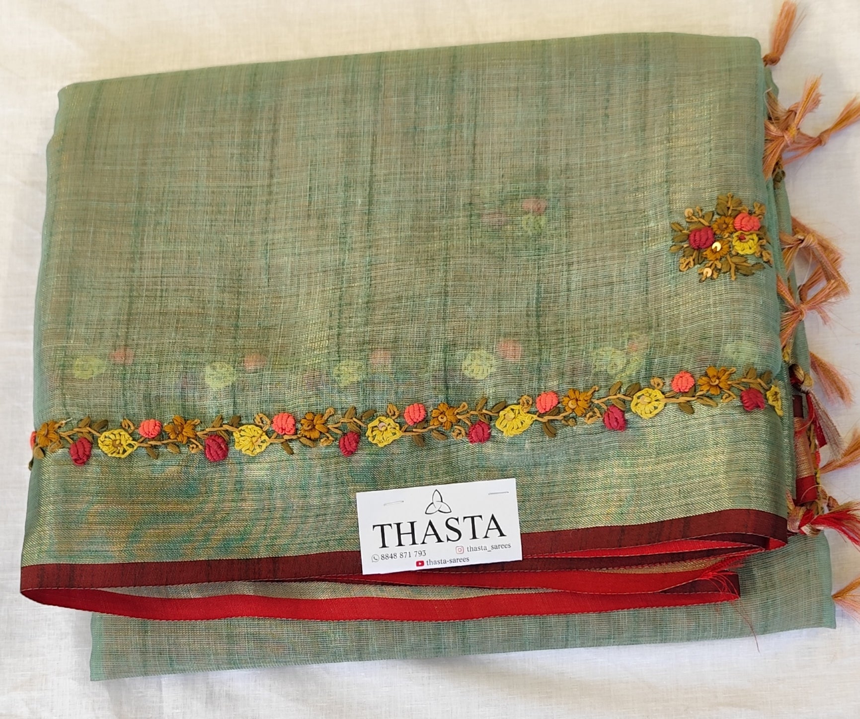 Linen tissue saree