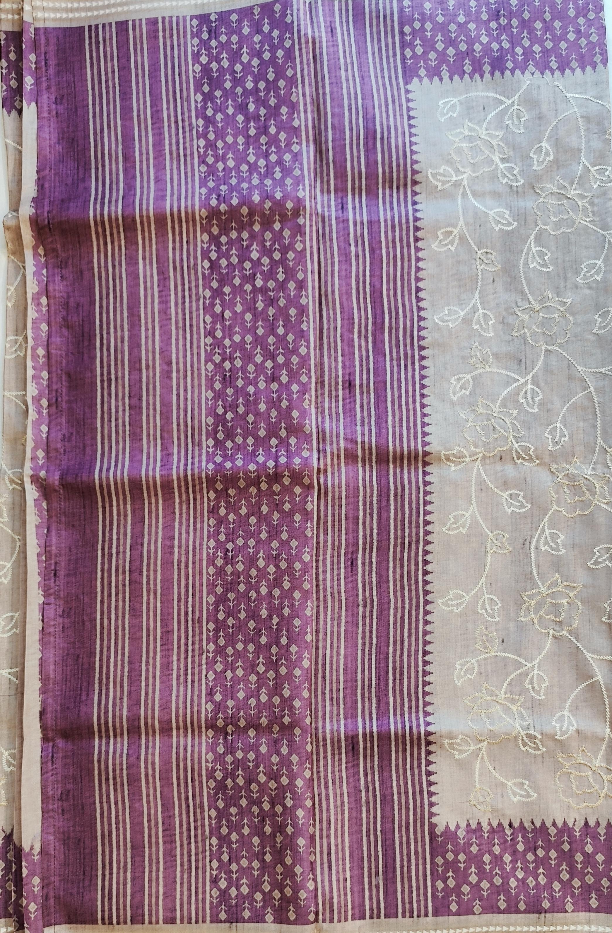 Semi tussar saree