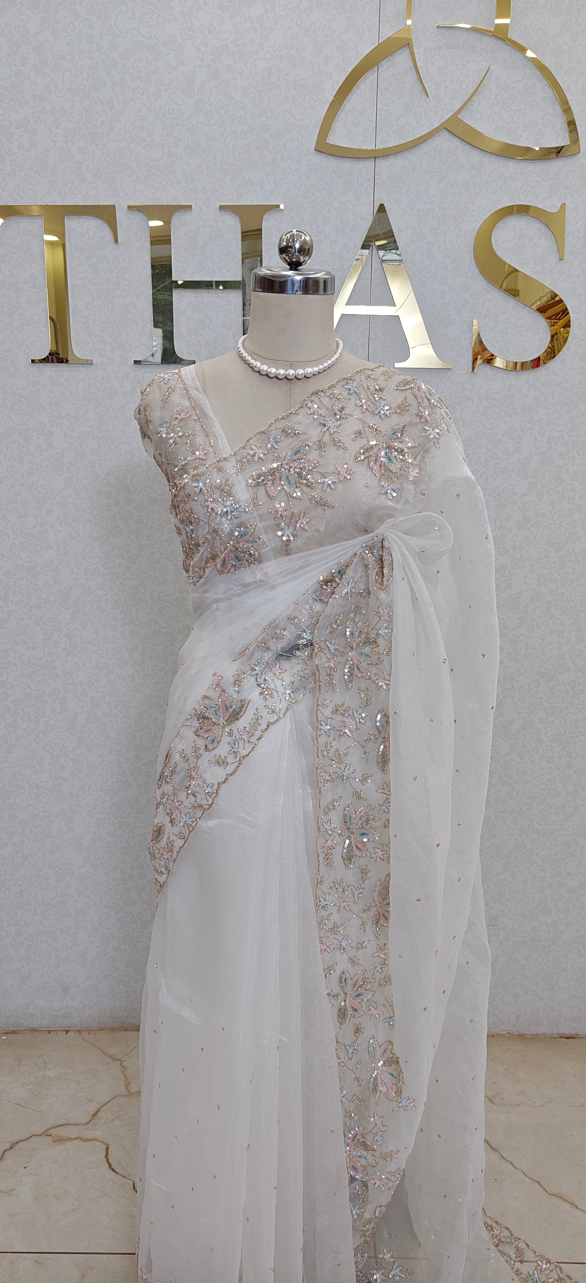 PURE CRUSH ORGANZA SAREE