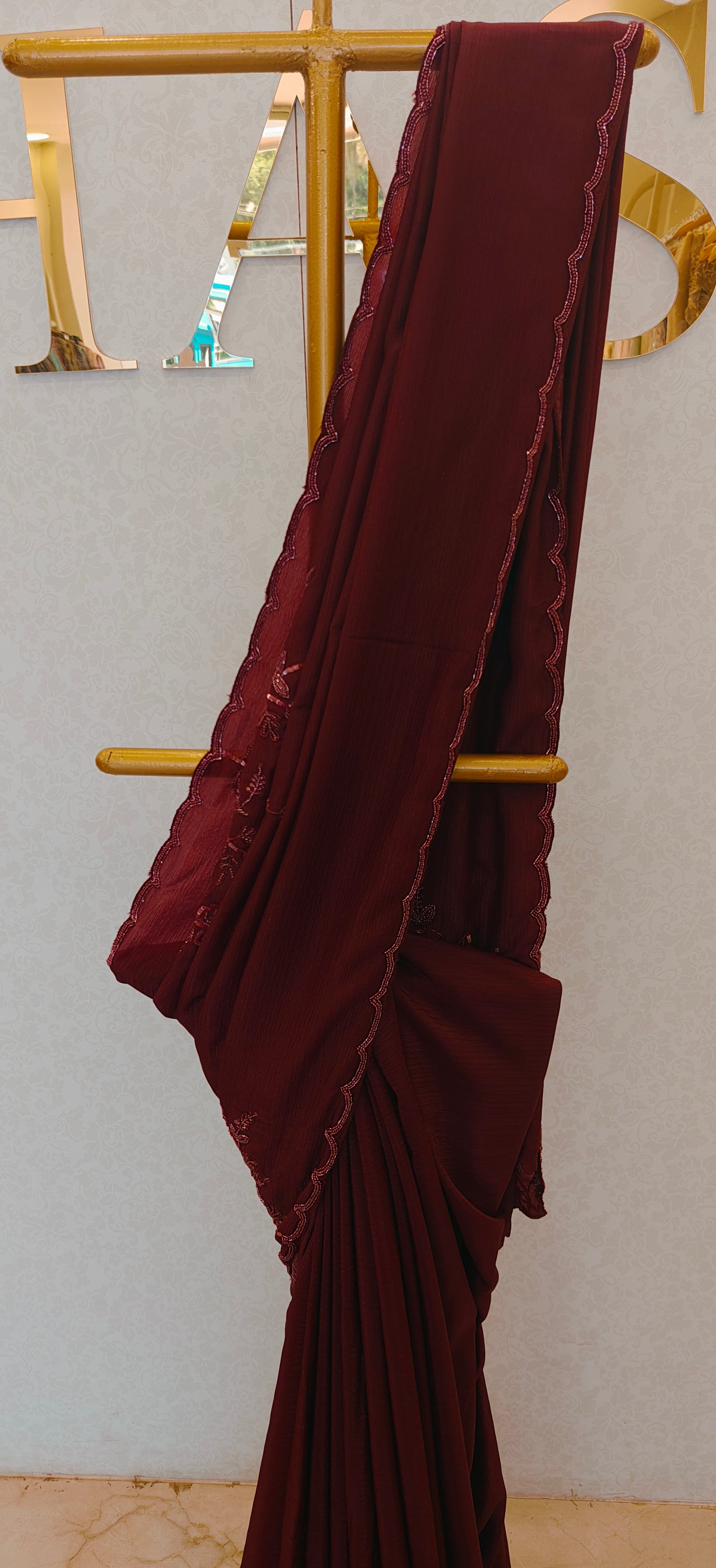 FLOWY CRUSH ORGANZA SAREE
