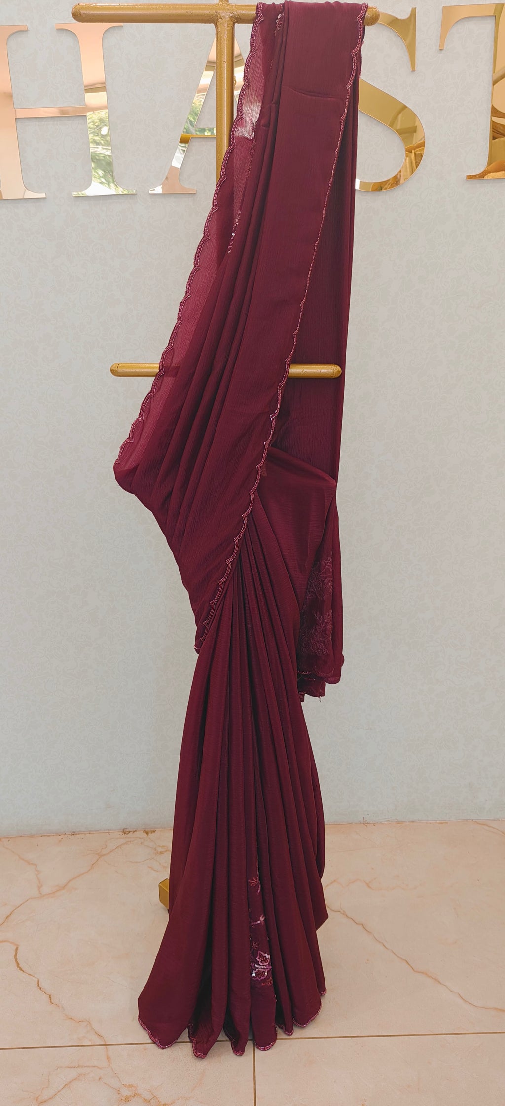 FLOWY CRUSH ORGANZA SAREE