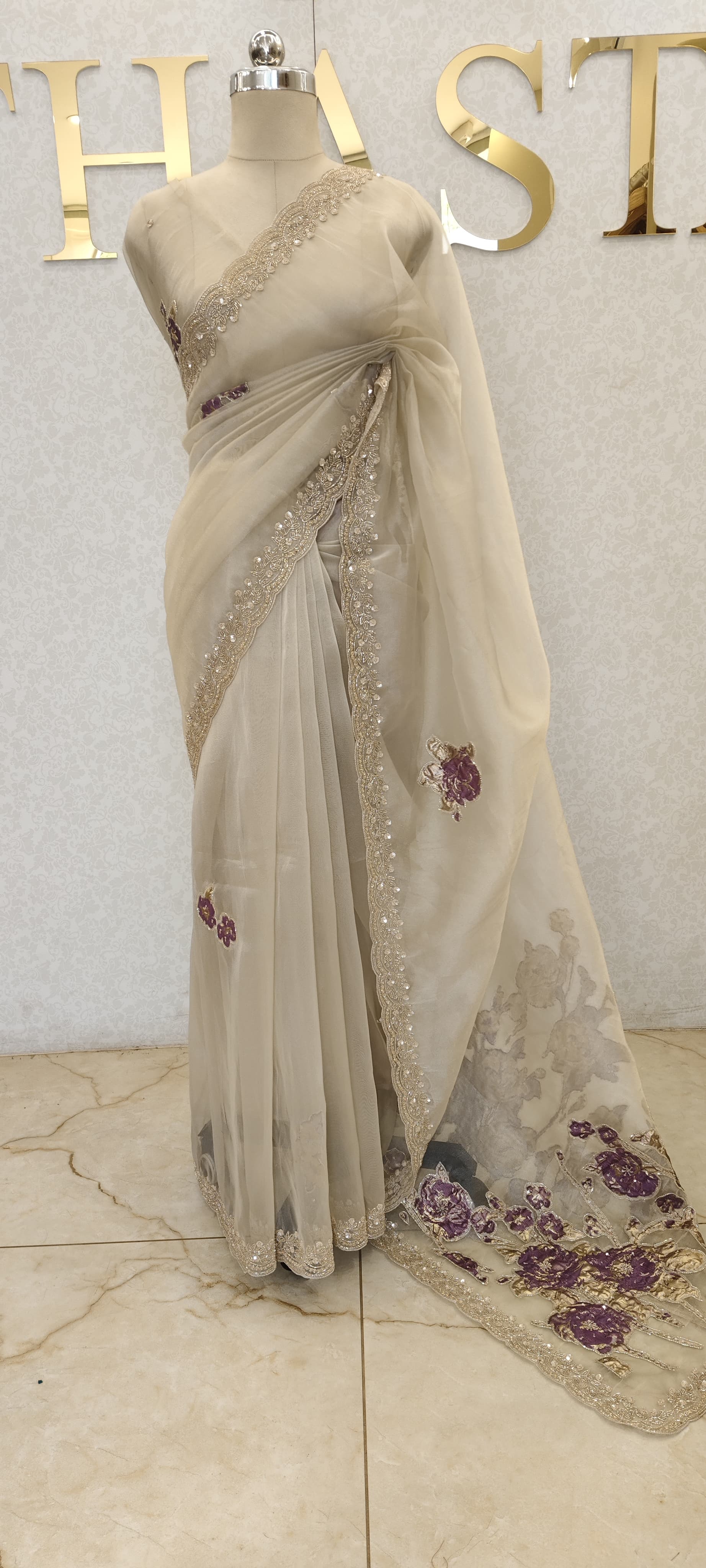 GLASS ORGANZA SAREE