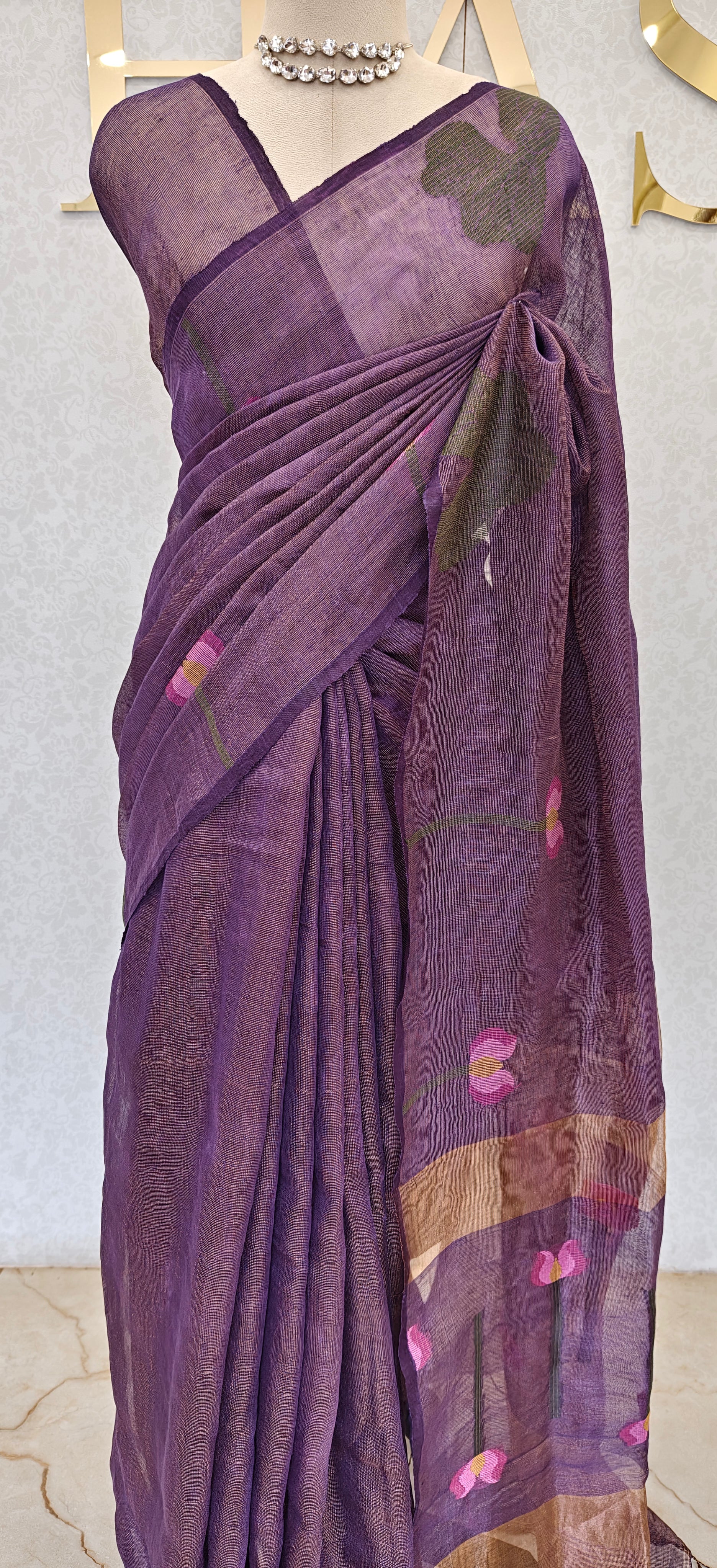 LINEN TISSUE SAREE