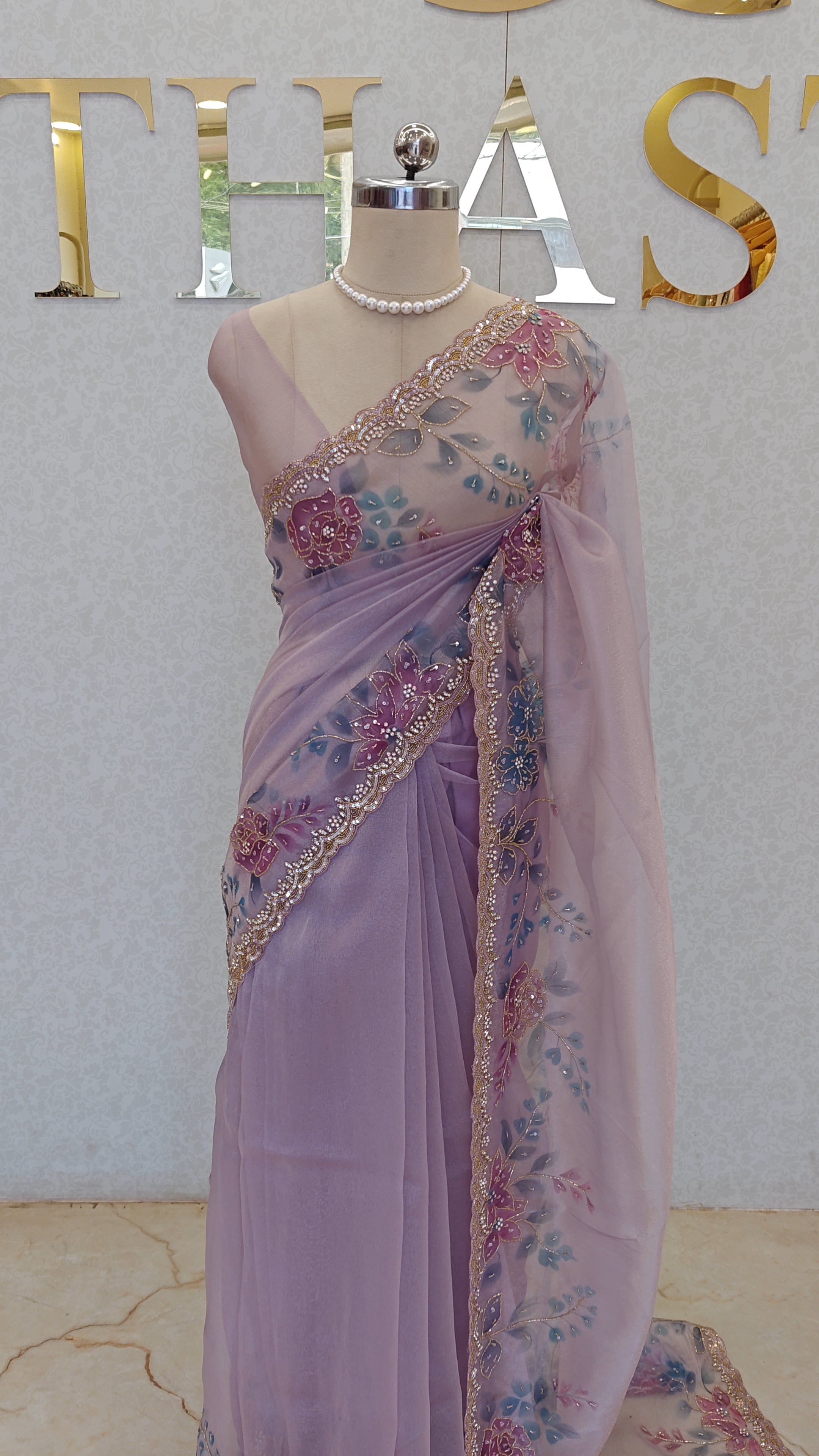 GLASS ORGANZA SAREE