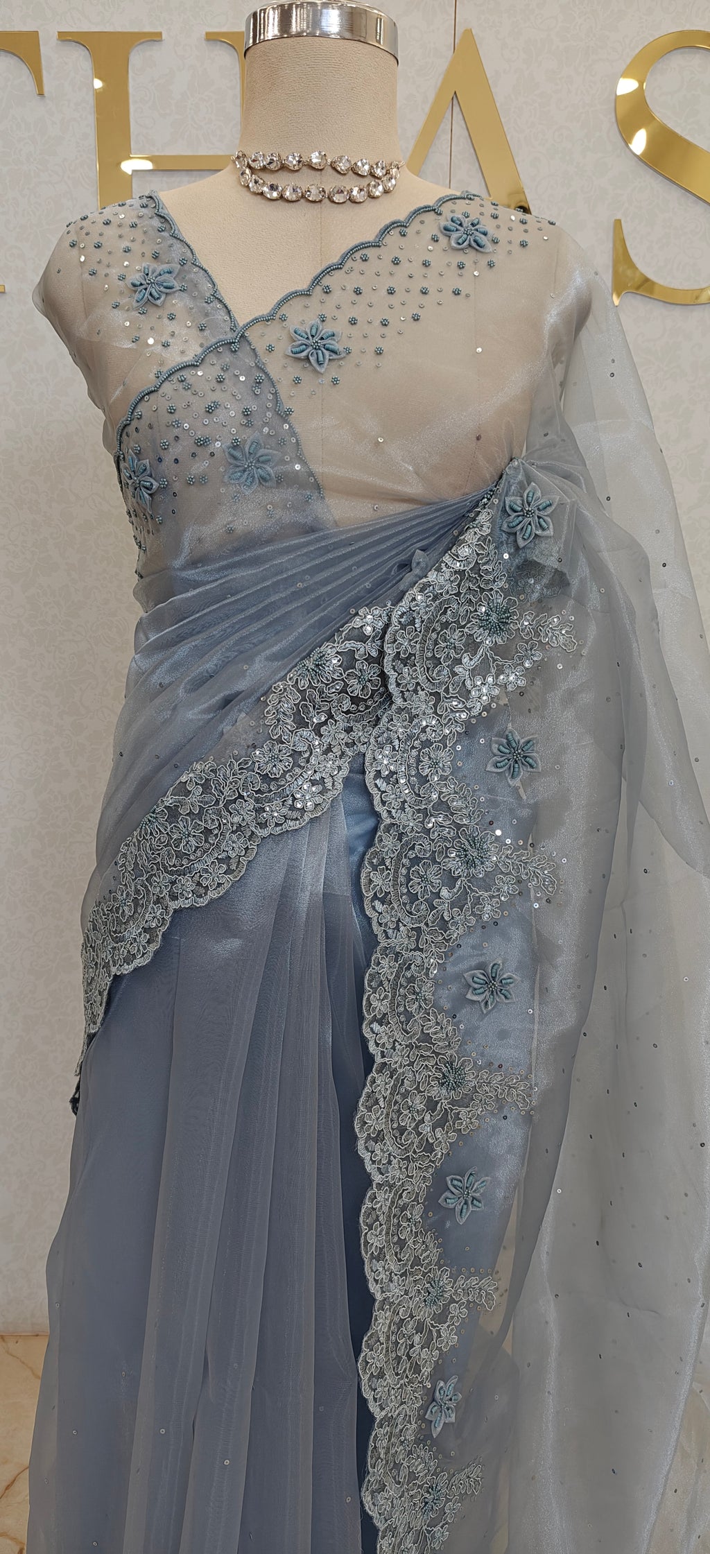 GLASS ORGANZA SAREE