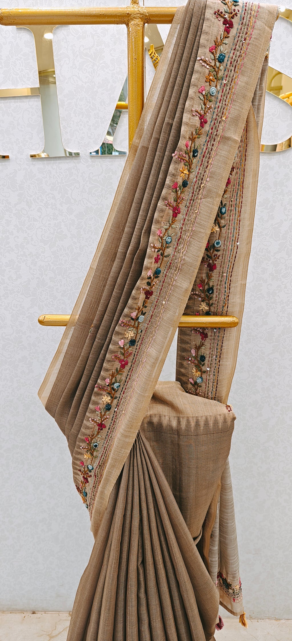 LINEN TISSUE SAREE