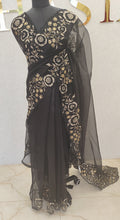 Glass organza saree