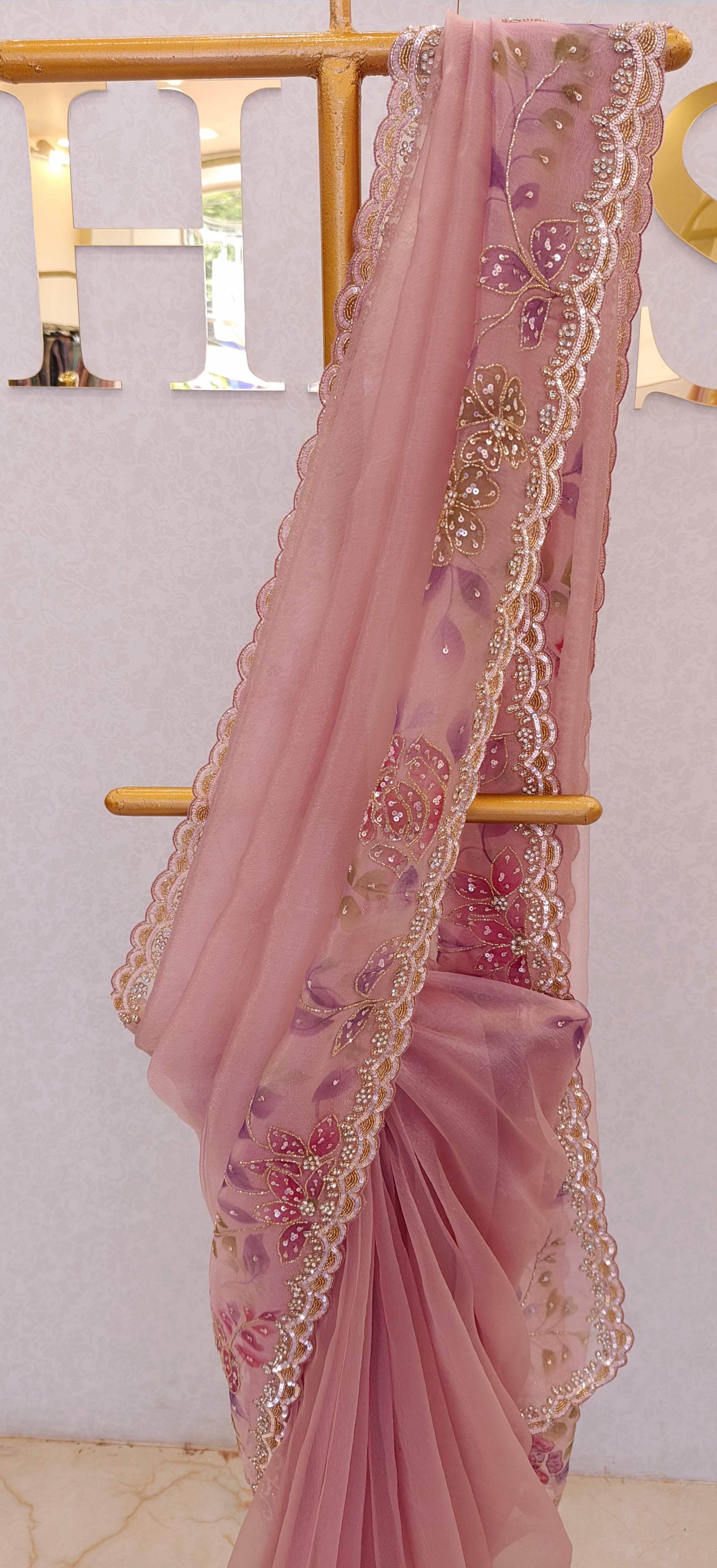 GLASS ORGANZA SAREE