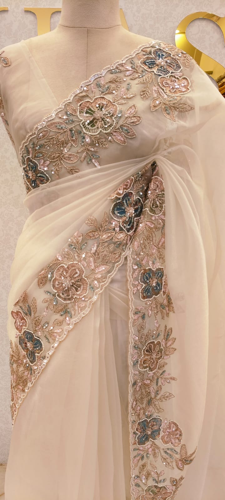 CRUSH ORGANZA SAREE