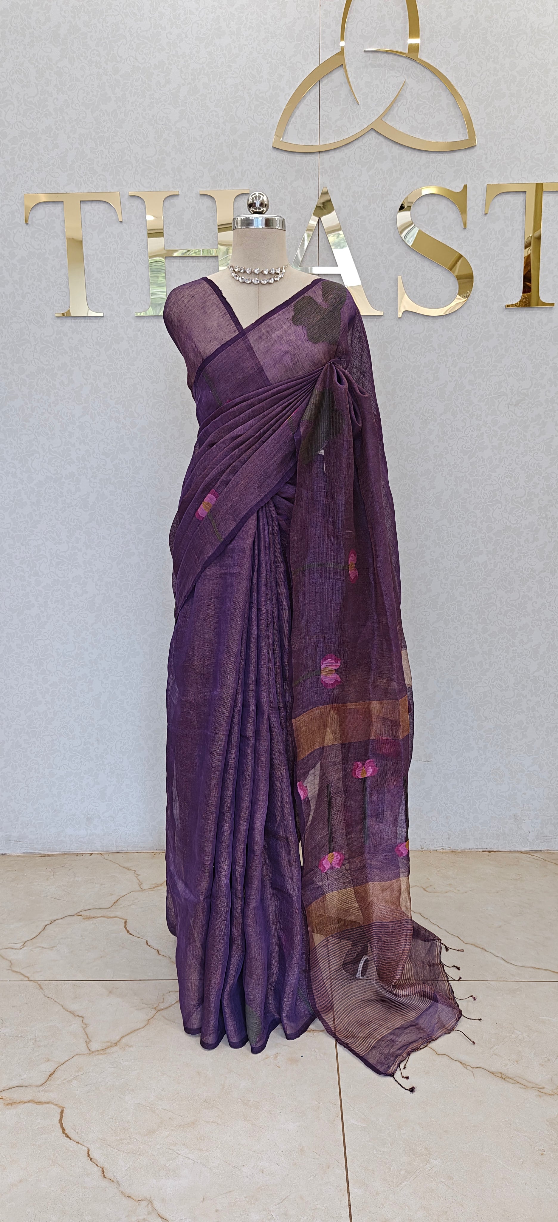 LINEN TISSUE SAREE