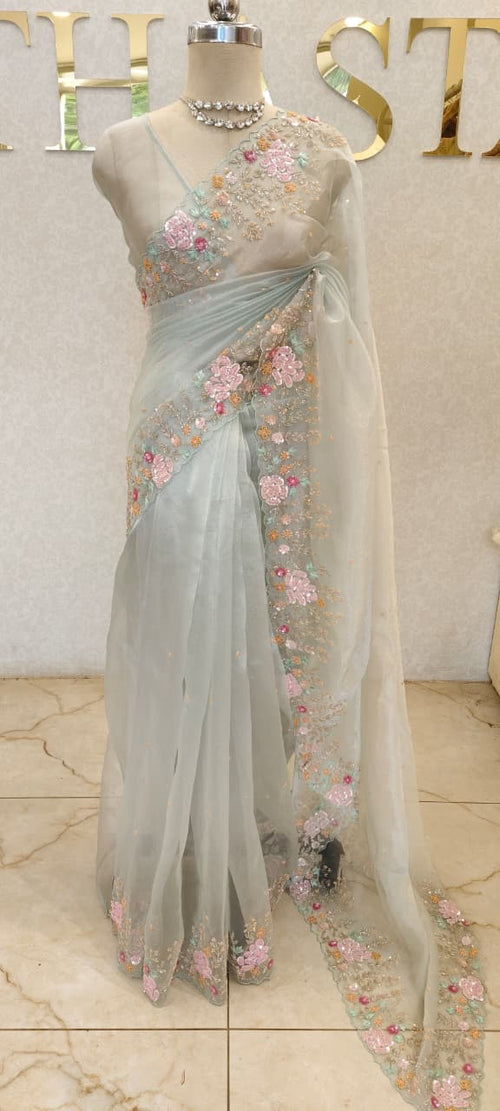 GLASS ORGANZA SAREE