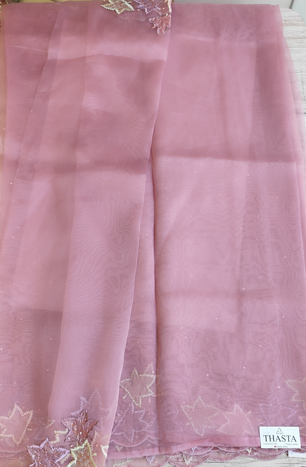 Glass organza saree