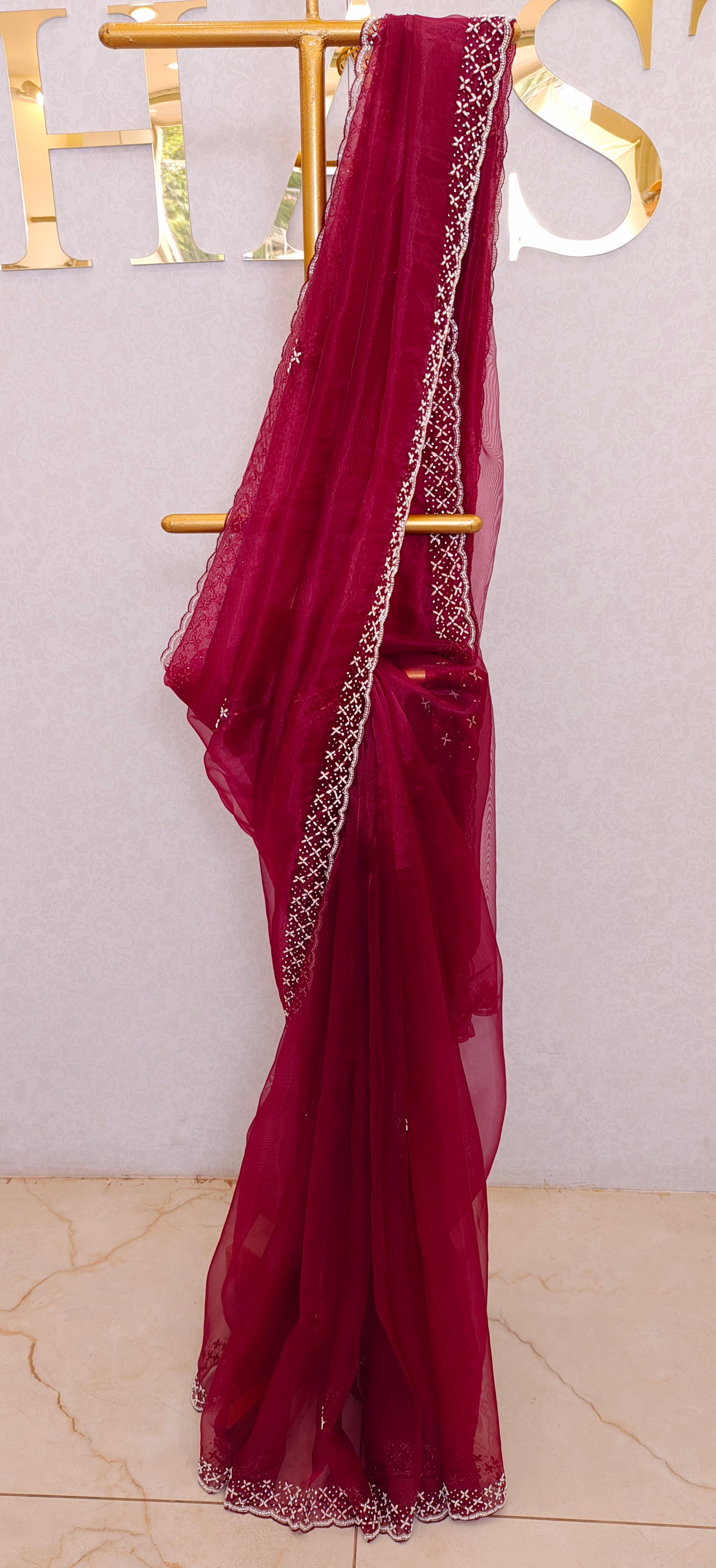 GLASS ORGANZA SAREE