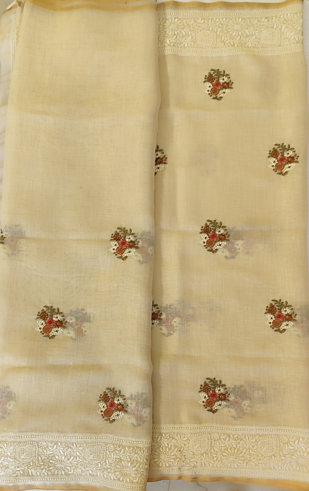 Linen tissue saree