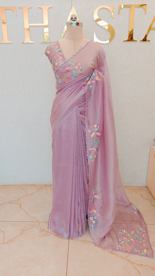FLOWY ORGANZA TISSUE SAREE