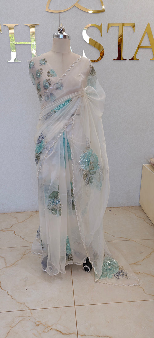 GLASS ORGANZA SAREE