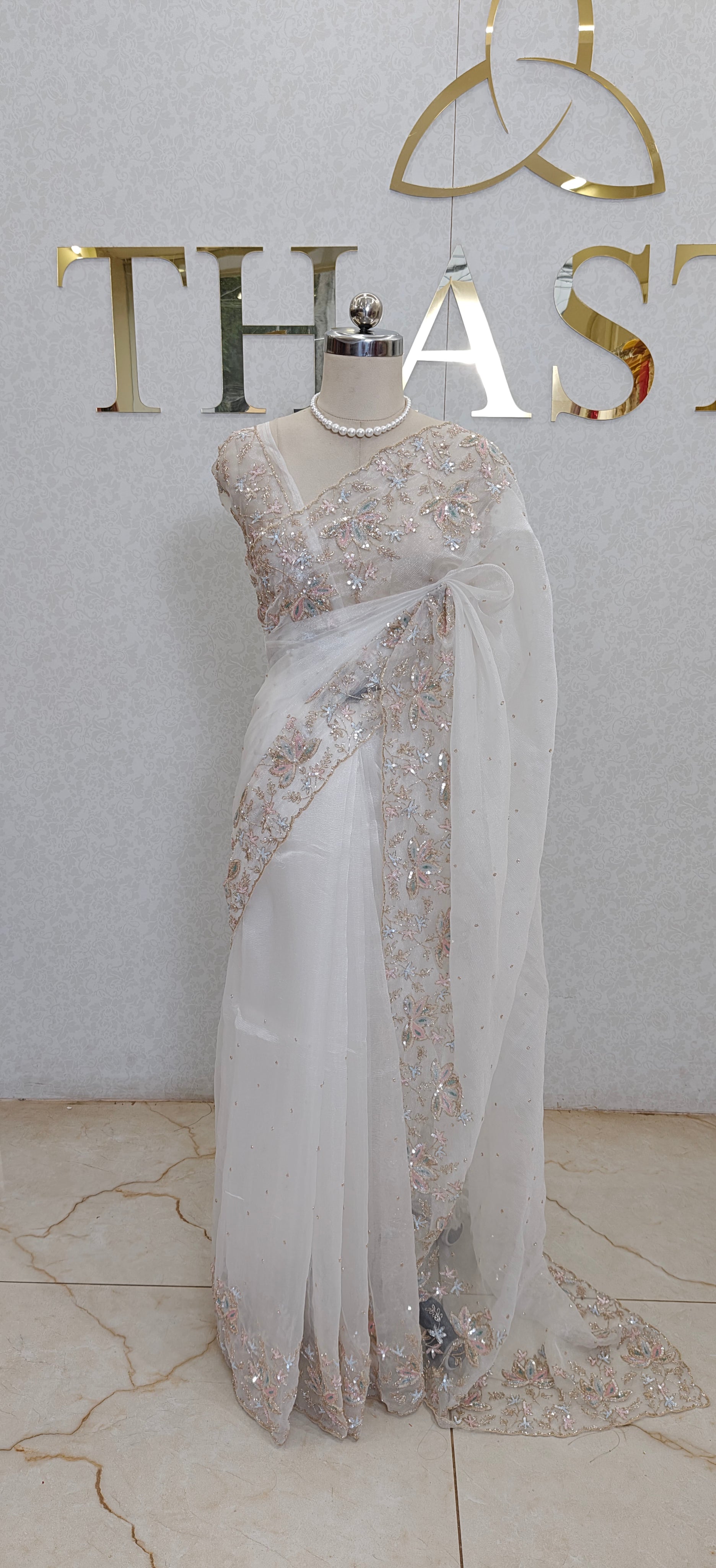 PURE CRUSH ORGANZA SAREE