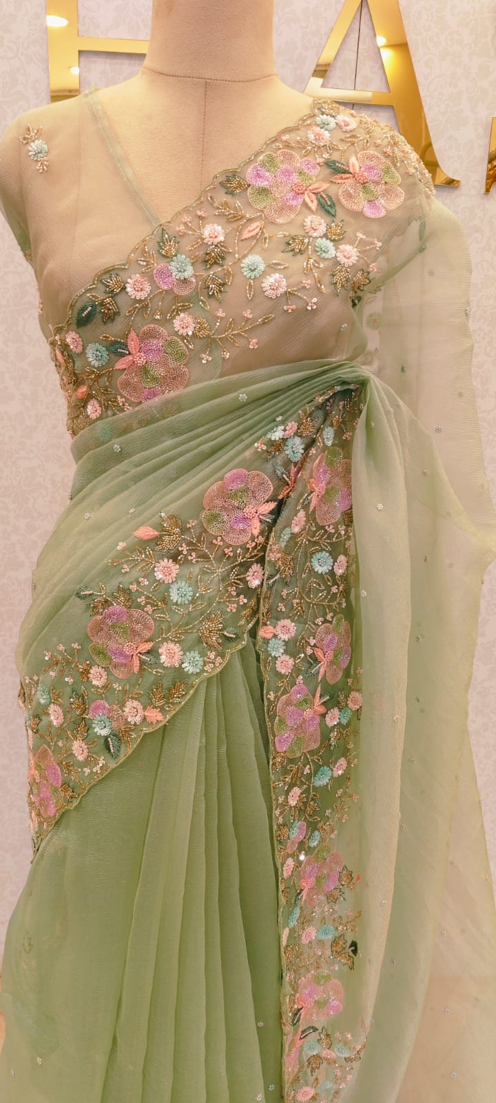 CRUSH ORGANZA SAREE