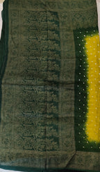 Dola silk with bandhini print saree