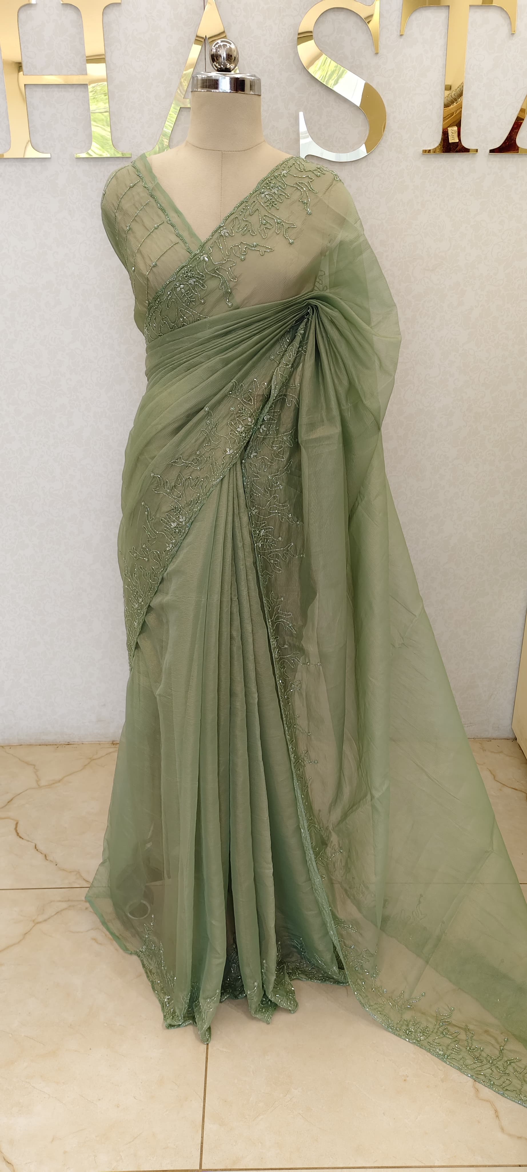 CRUSH ORGANZA SAREE