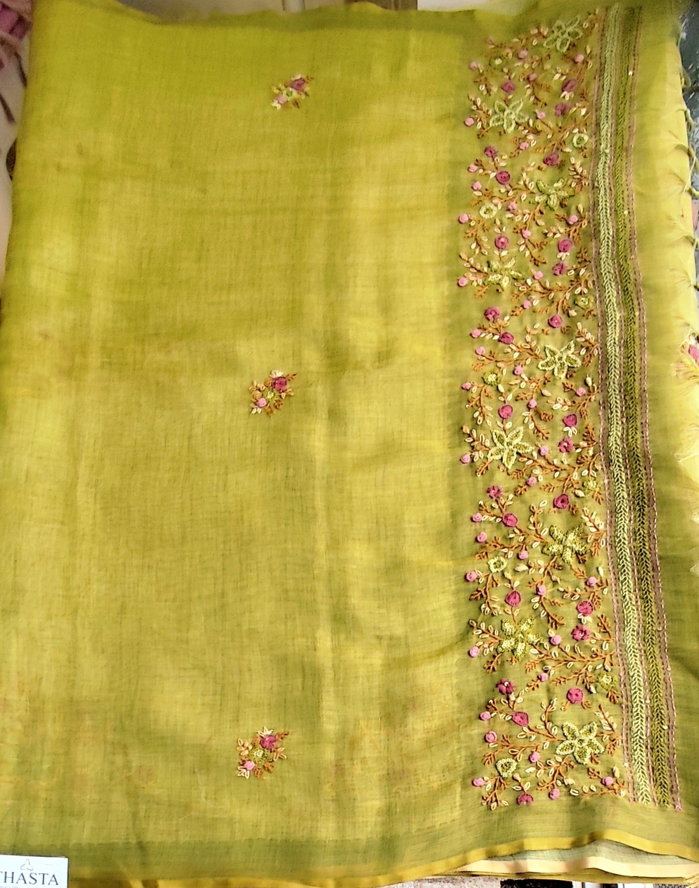 Linen tissue saree