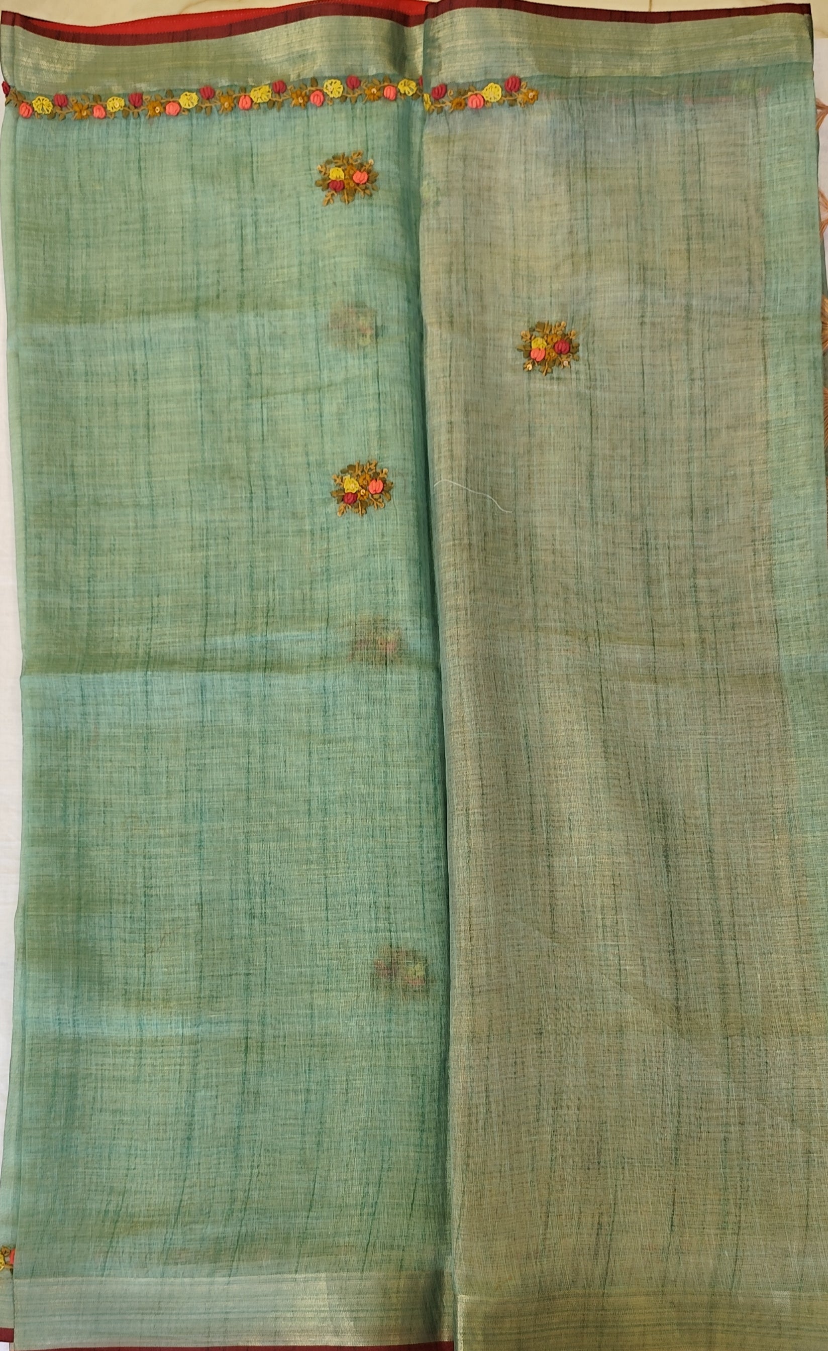 Linen tissue saree