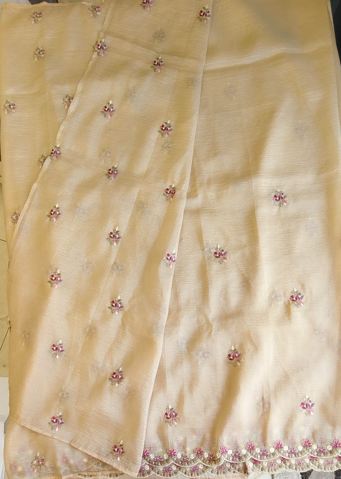 Crush organza saree