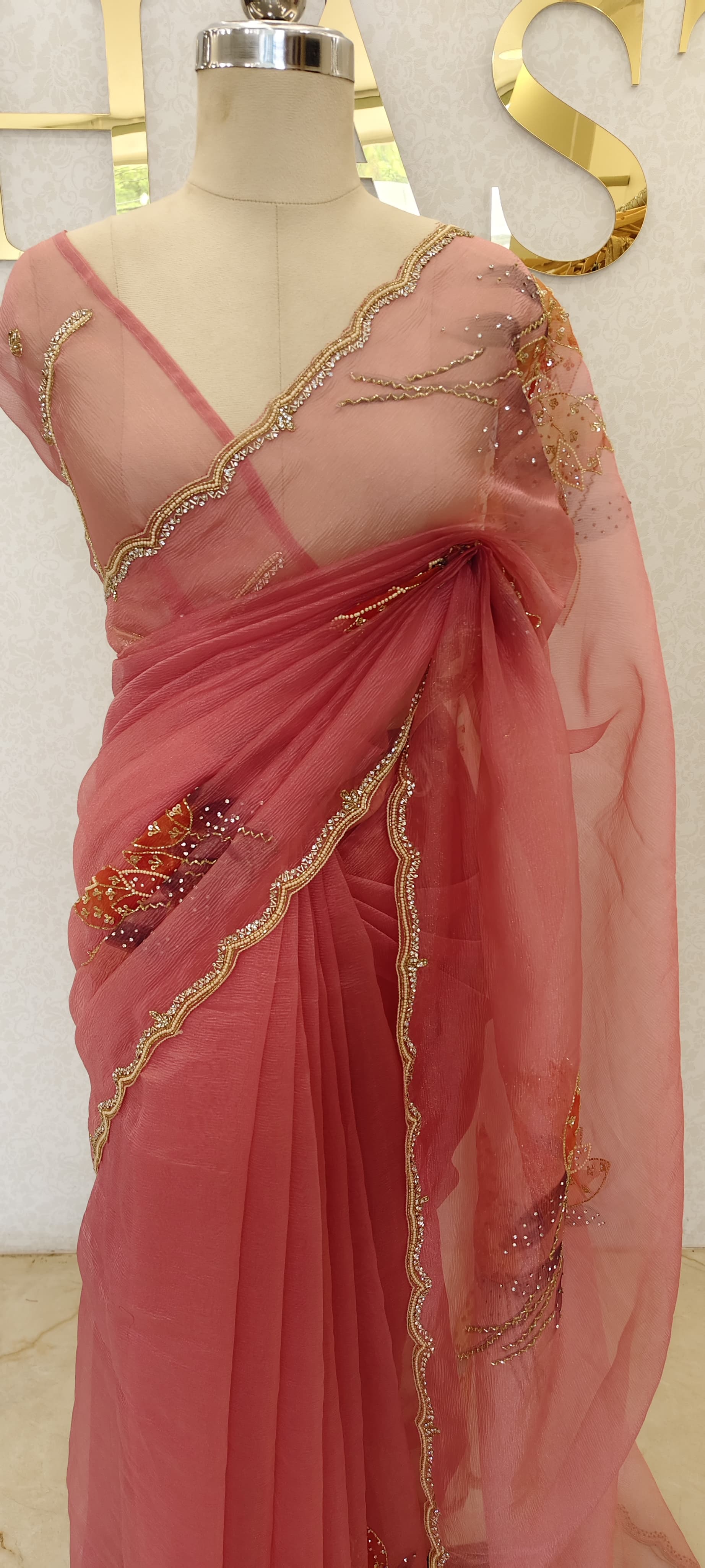 CRUSH ORGANZA SAREE