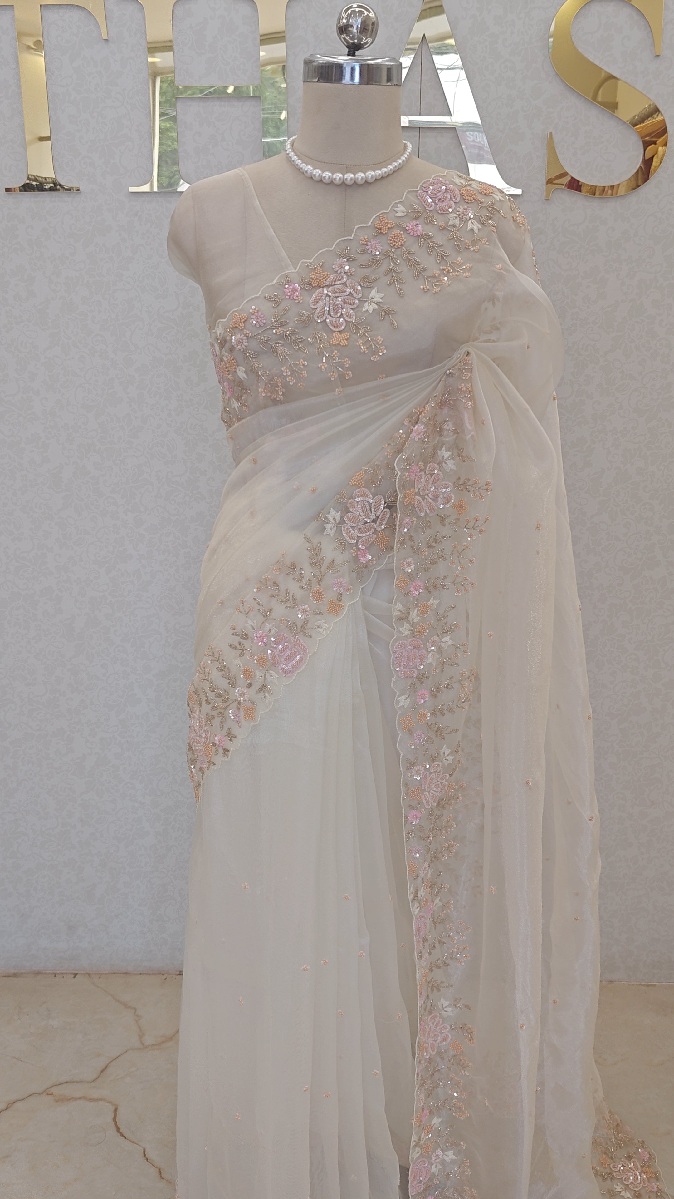 GLASS ORGANZA SAREE