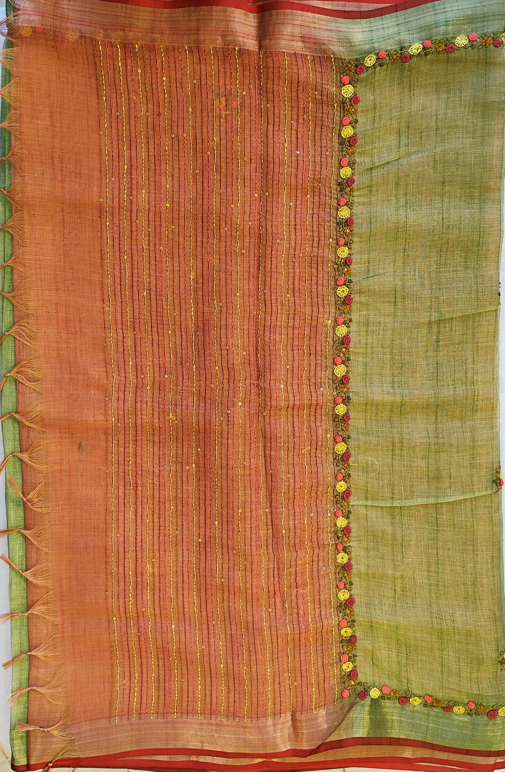 Linen tissue saree