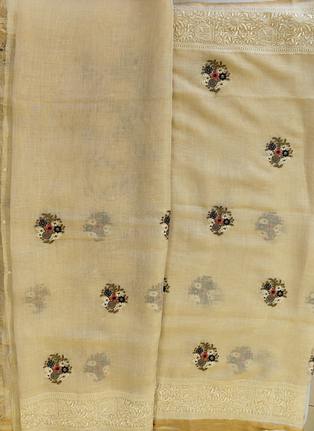 Linen tissue saree