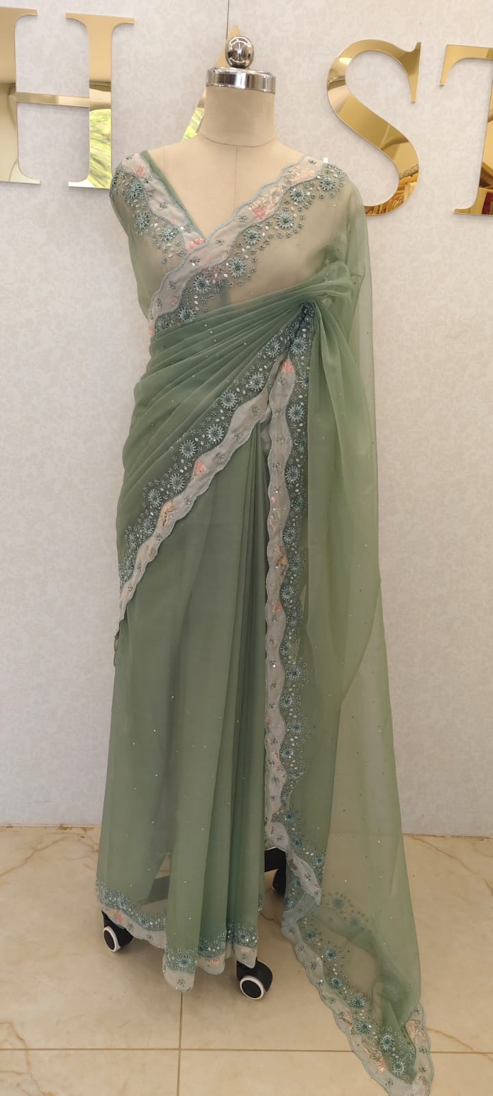 Turkish organza saree