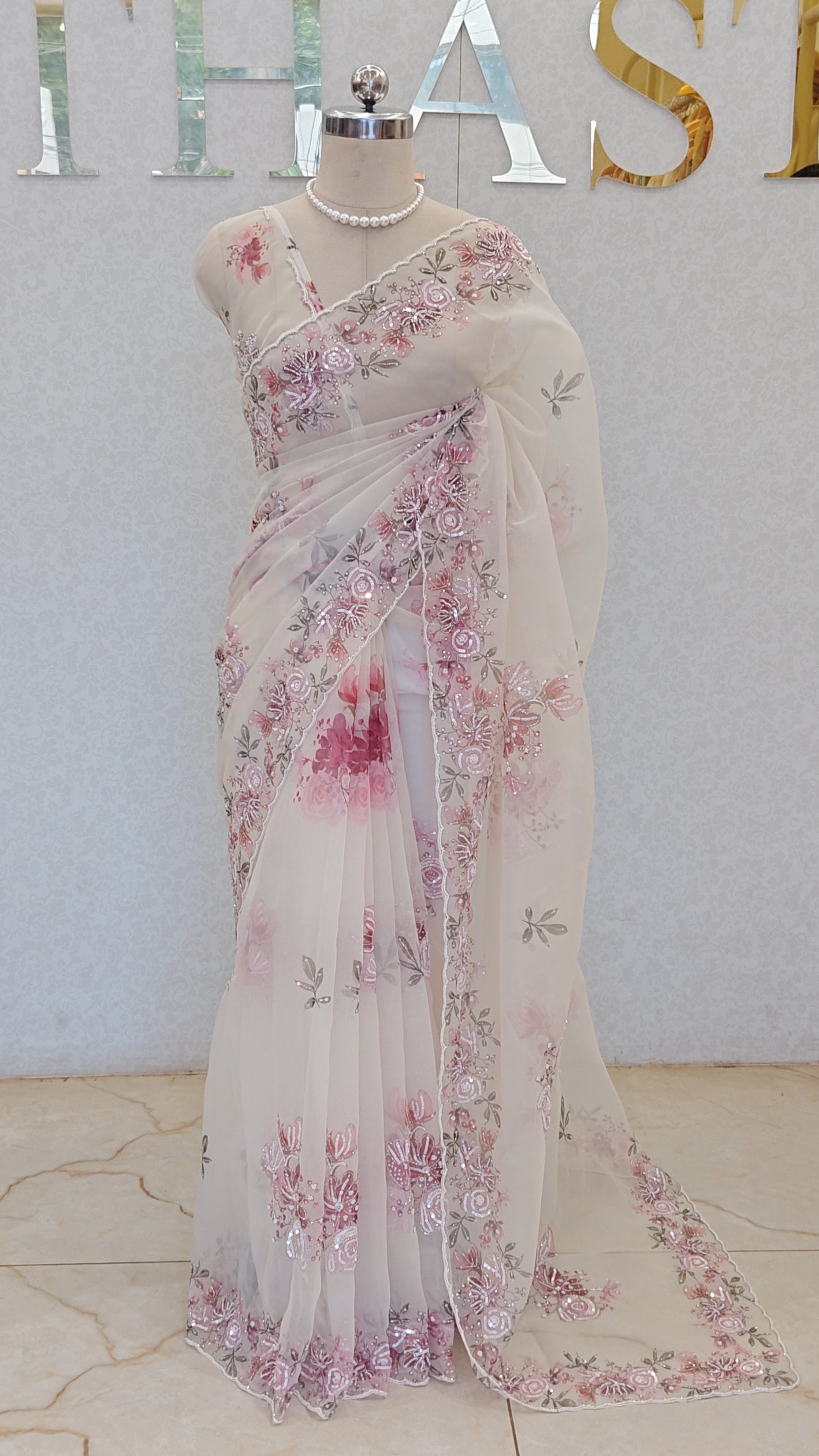 PURE ORGANZA SAREE