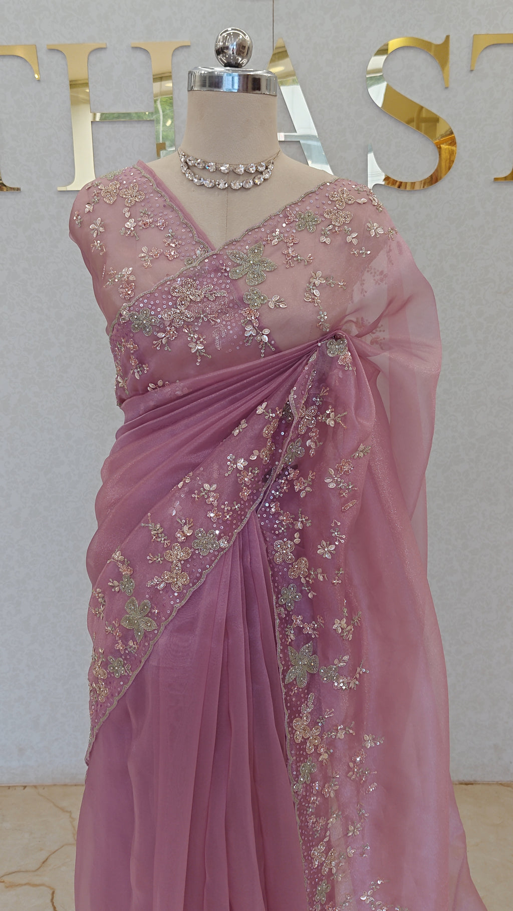 GLASS ORGANZA SAREE