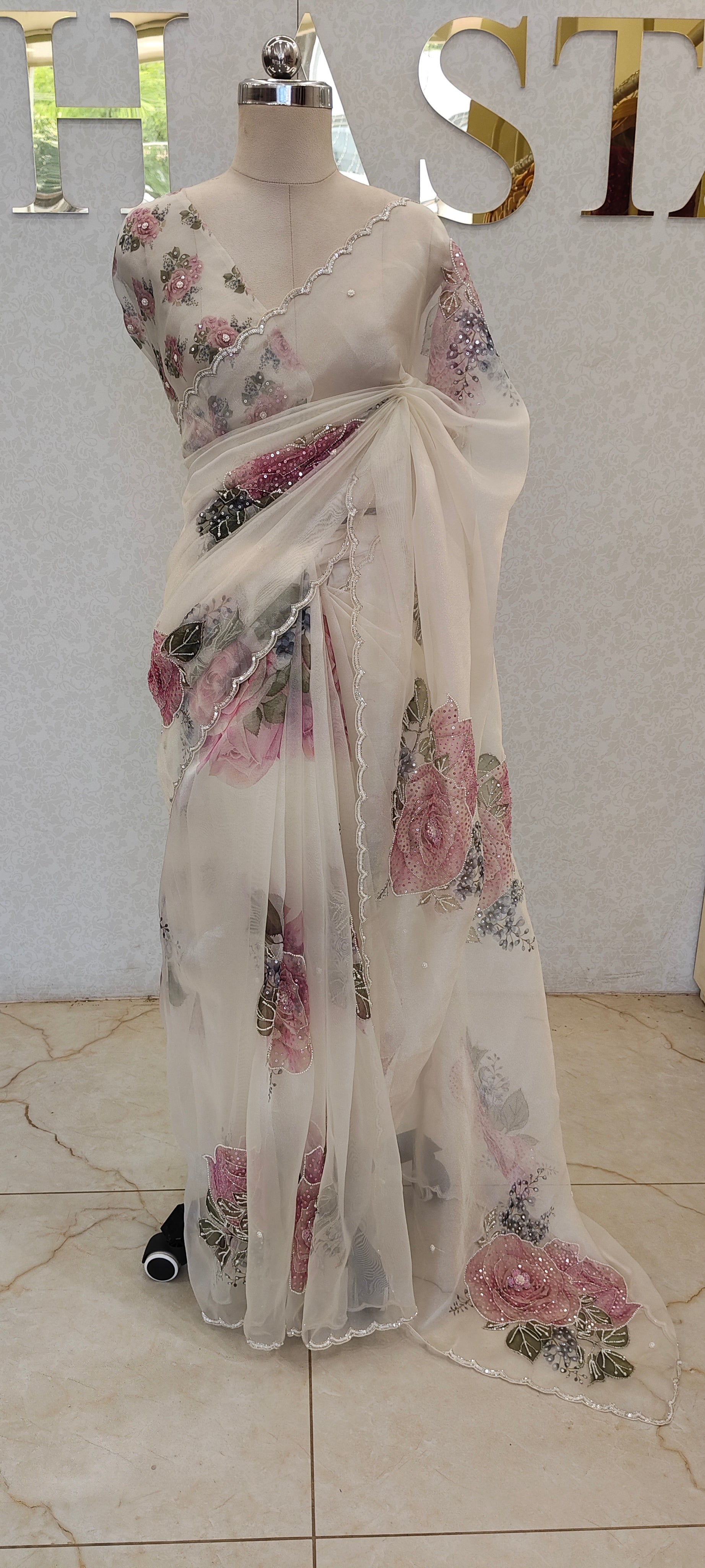 GLASS ORGANZA SAREE