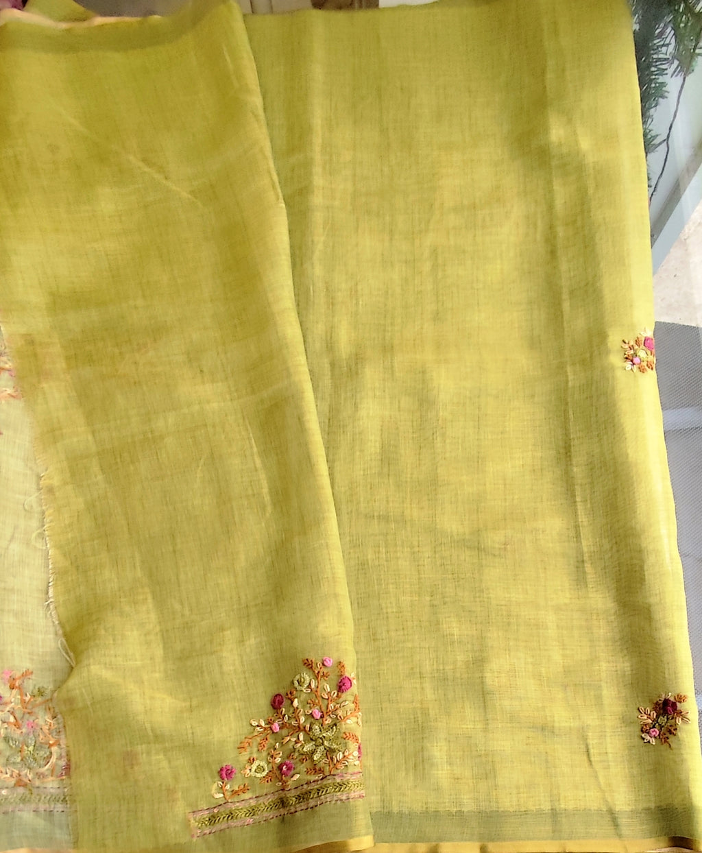 Linen tissue saree