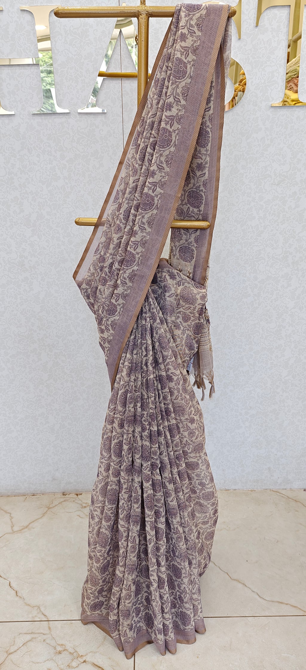 LINEN TISSUE SAREE