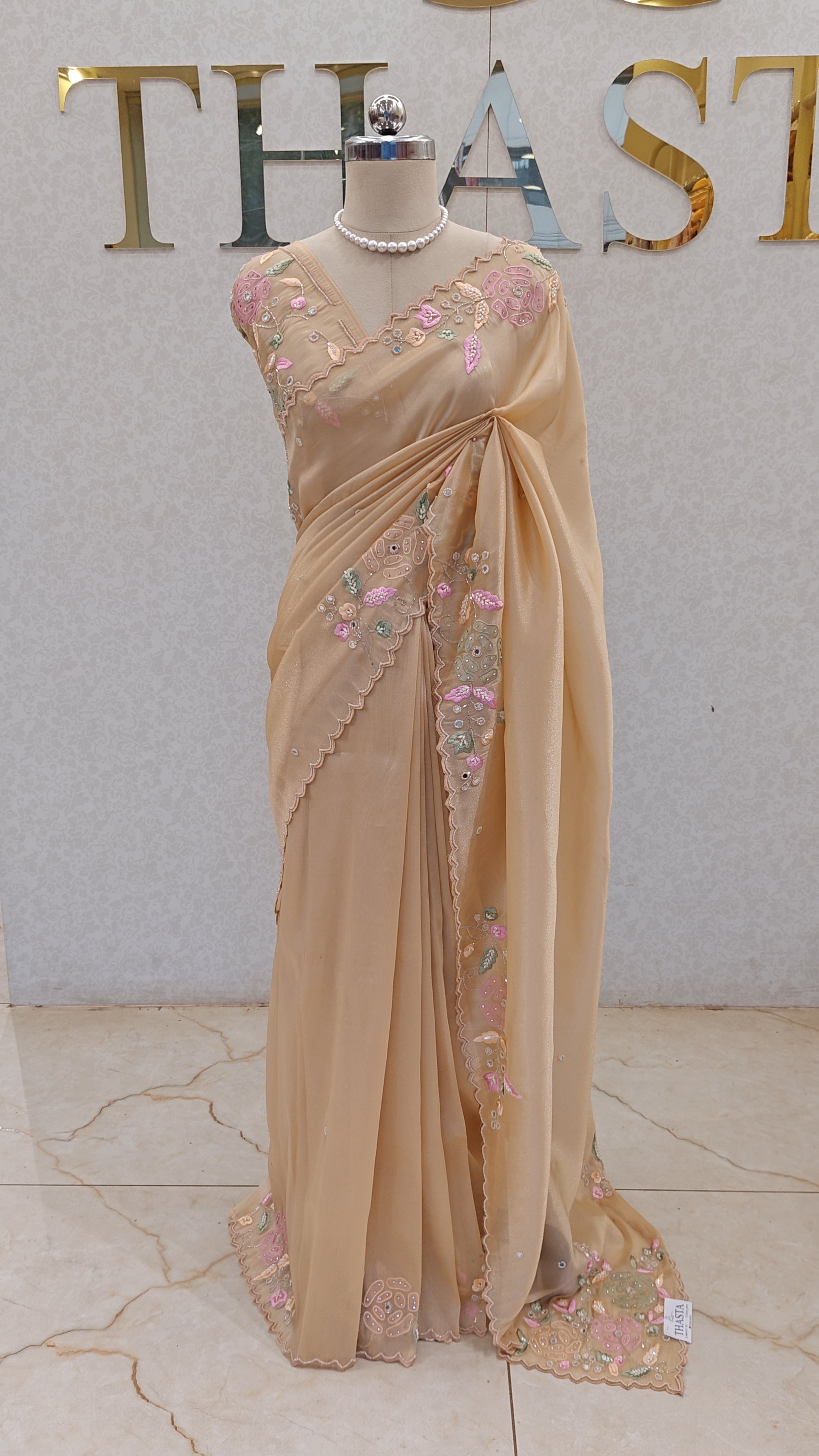 FLOWY ORGANZA TISSUE SAREE