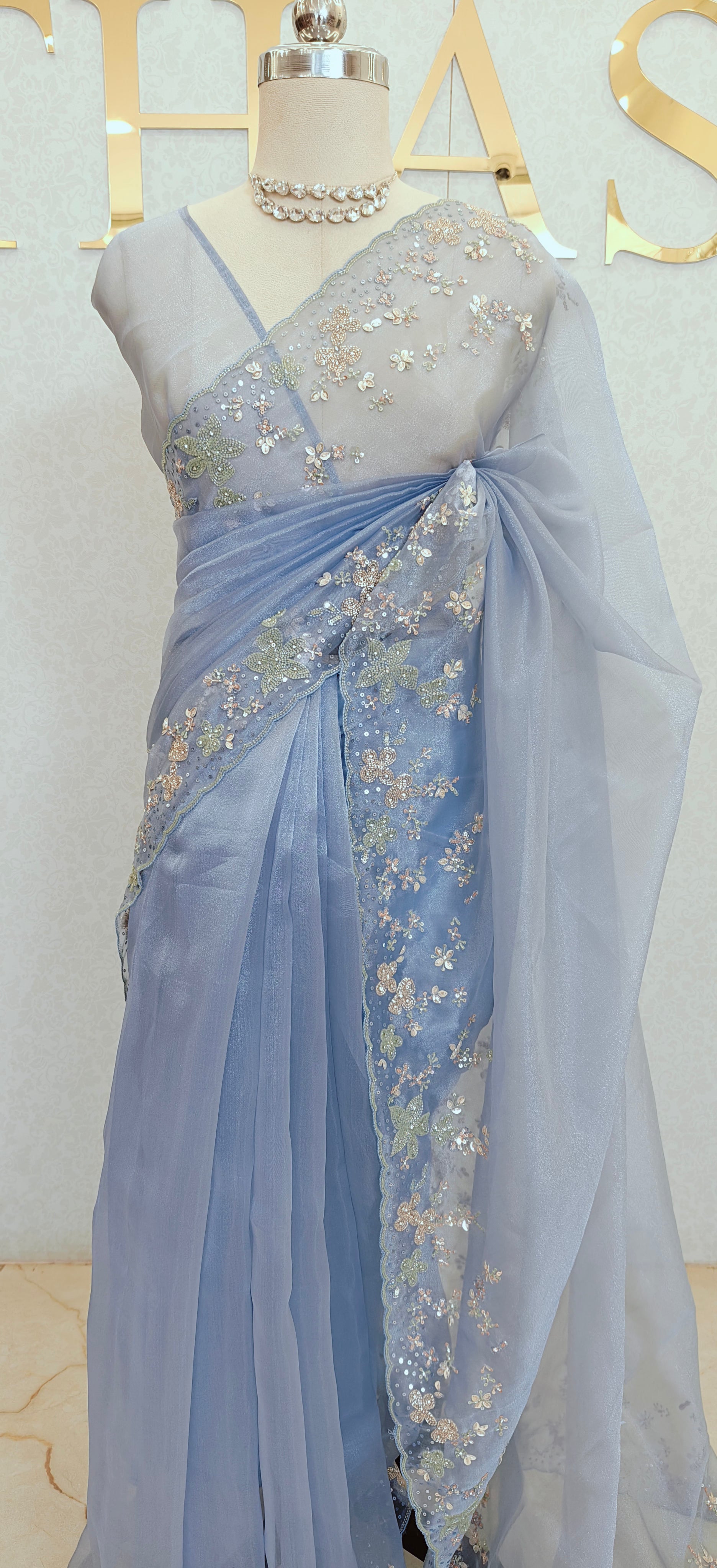 GLASS ORGANZA SAREE