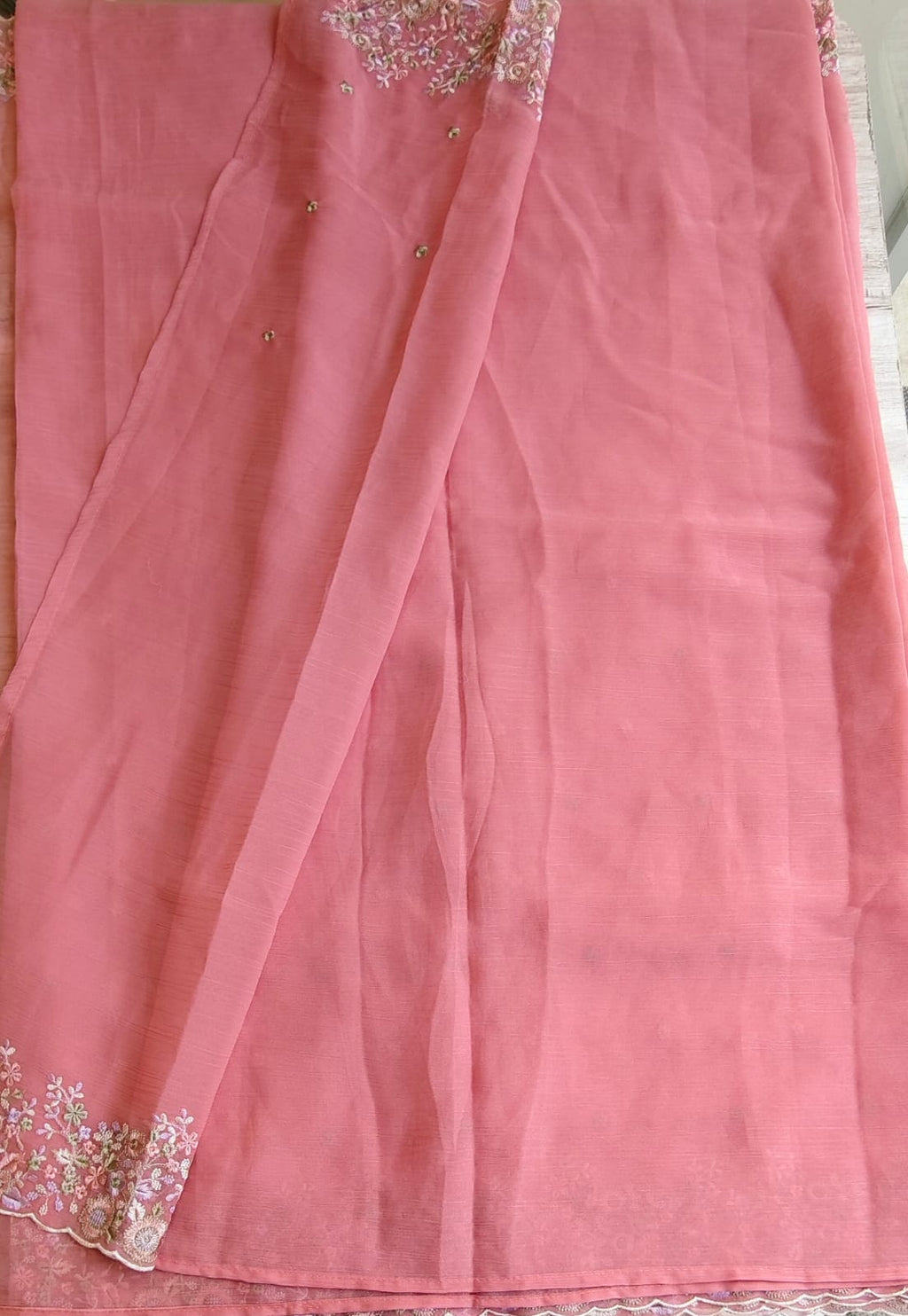 Crush organza saree