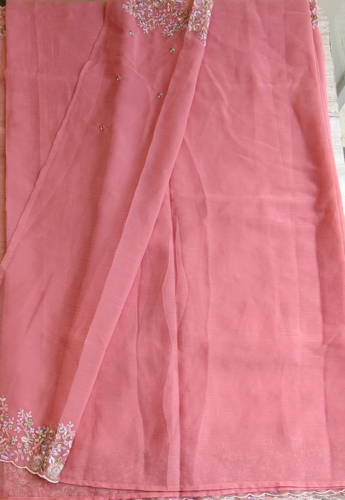 Crush organza saree