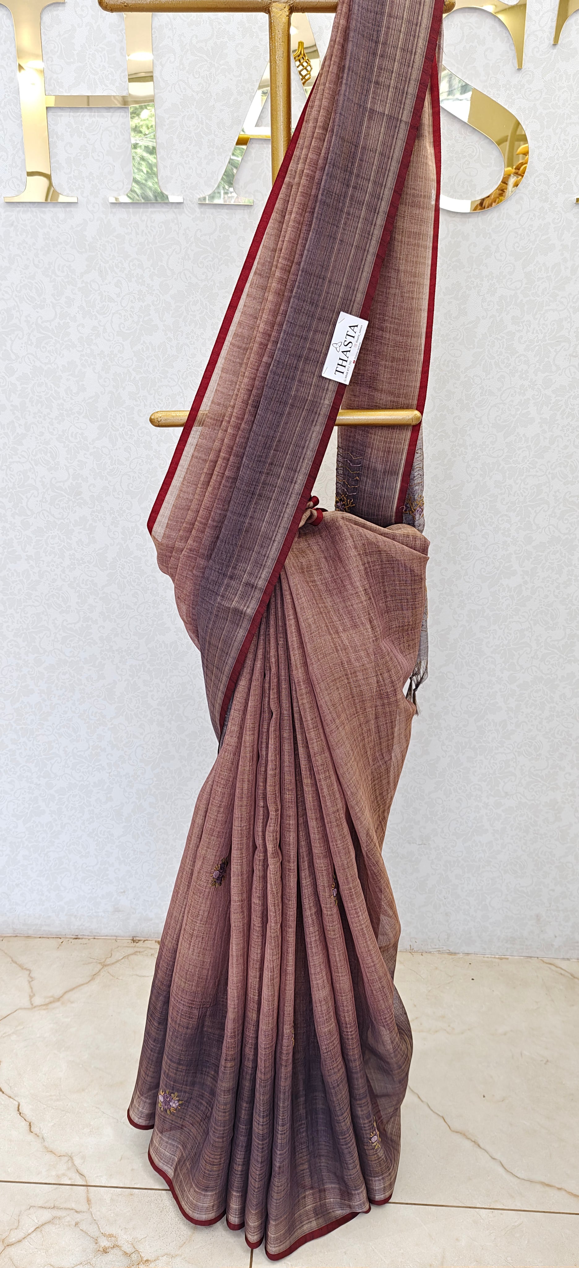 LINEN TISSUE SAREE