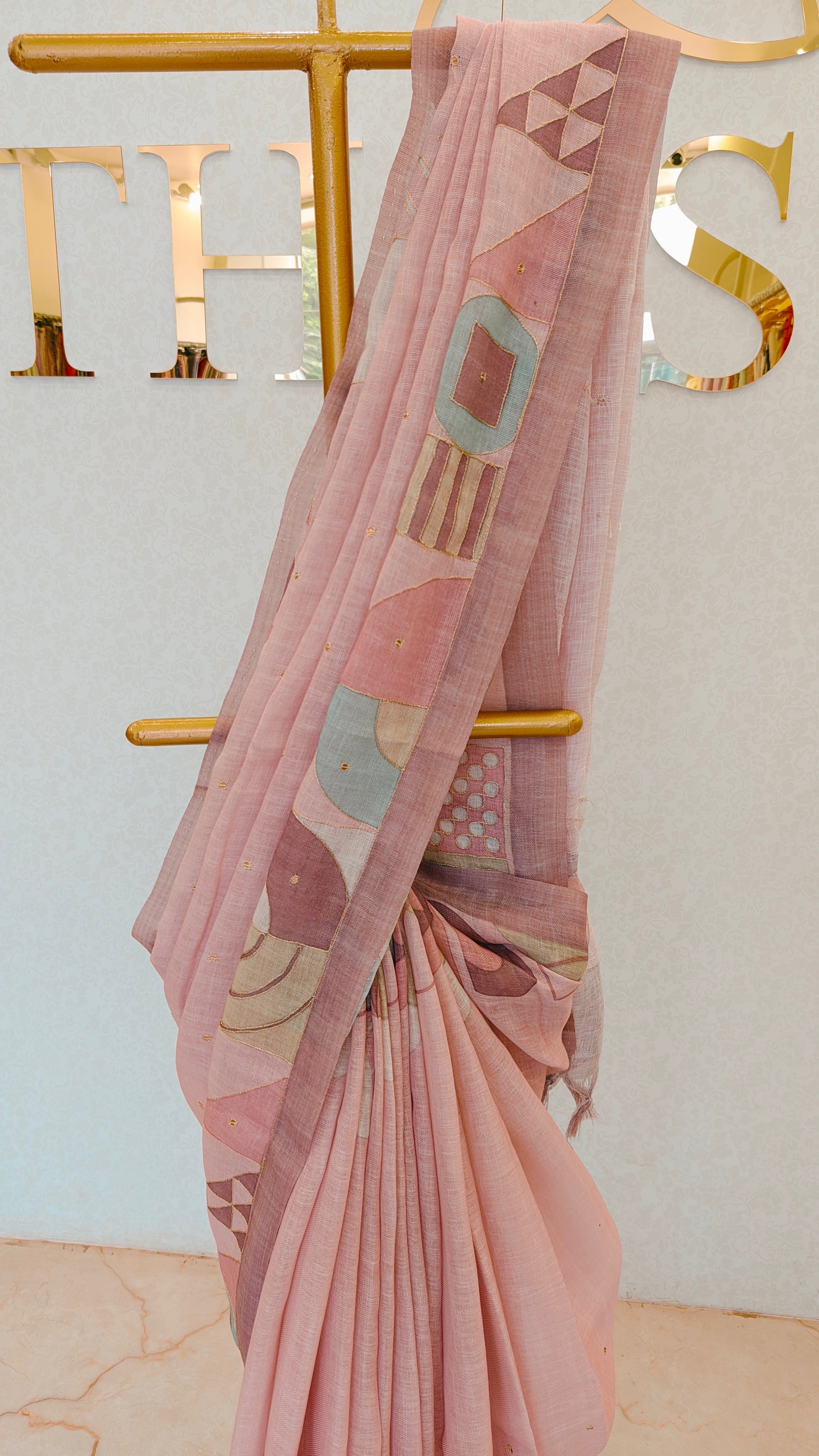 LINEN  TISSUE SAREE