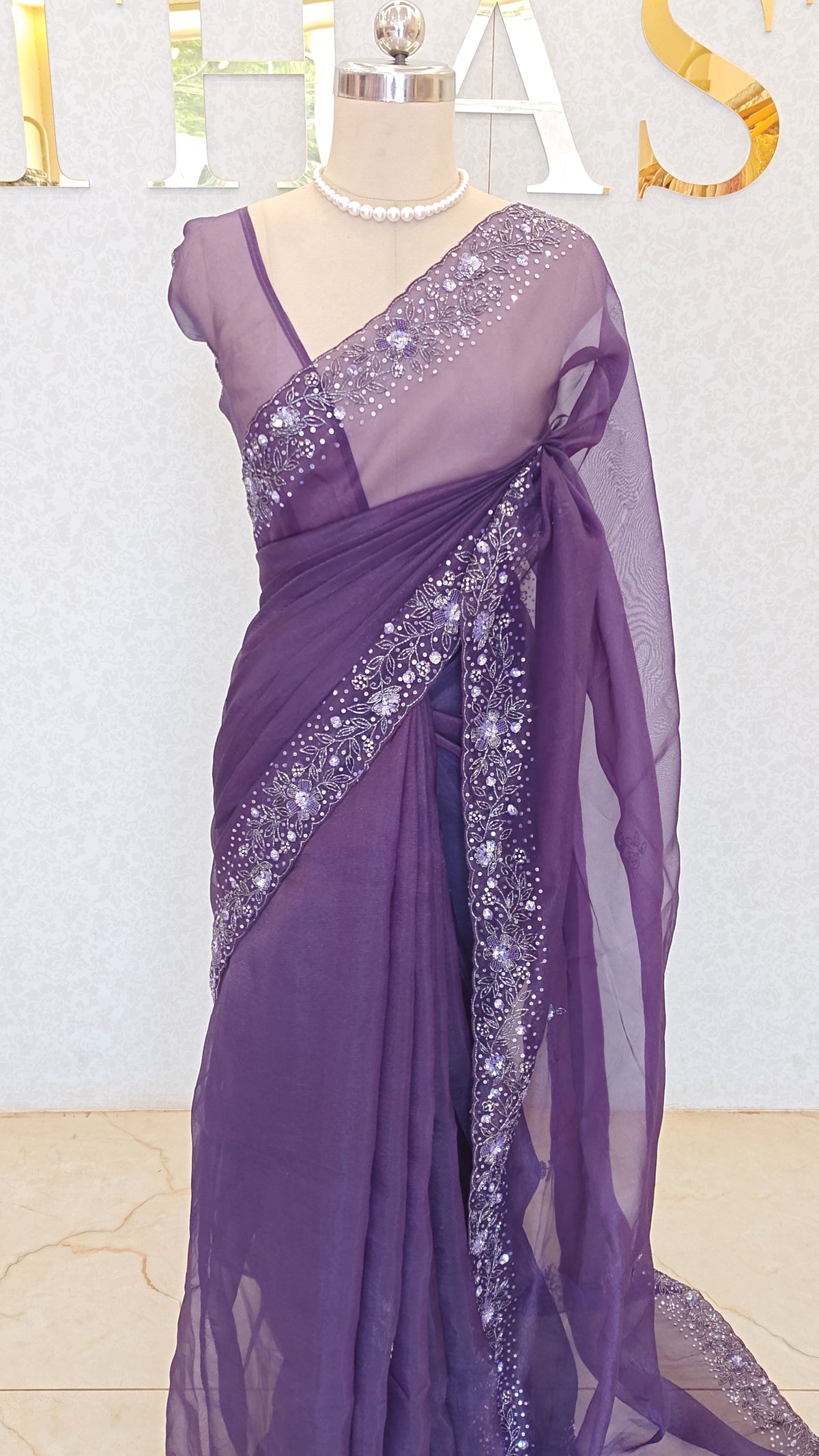CRUSH ORGANZA SAREE