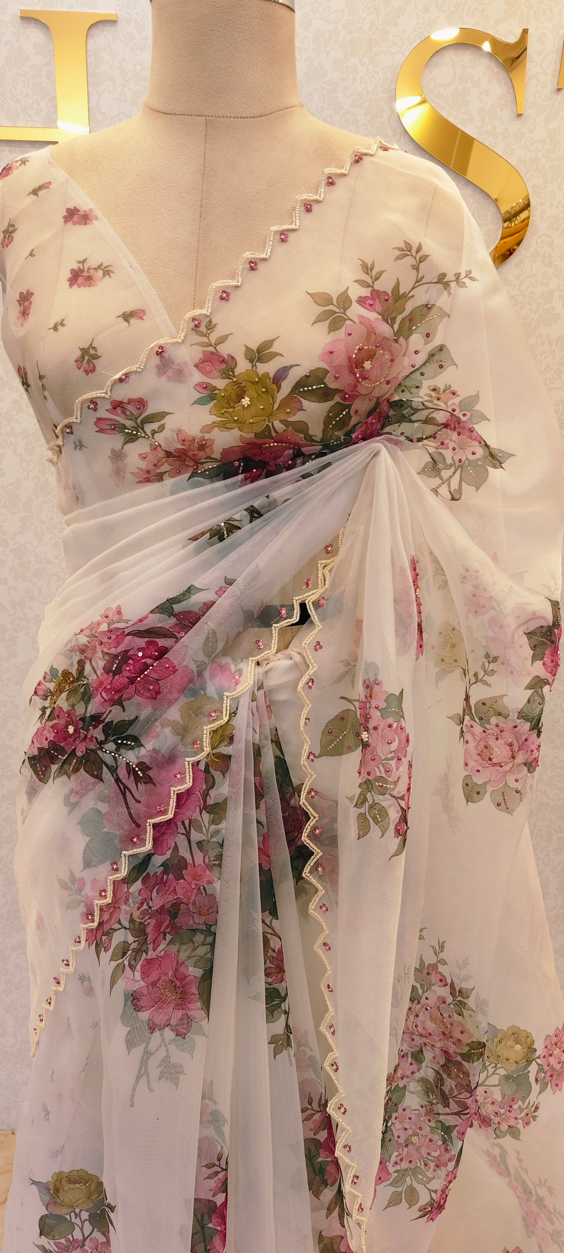 GLASS ORGANZA SAREE