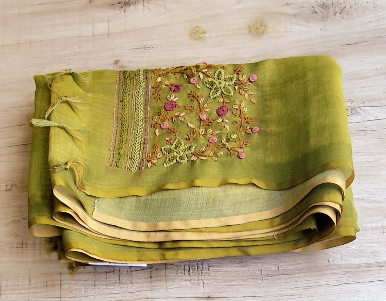 Linen tissue saree