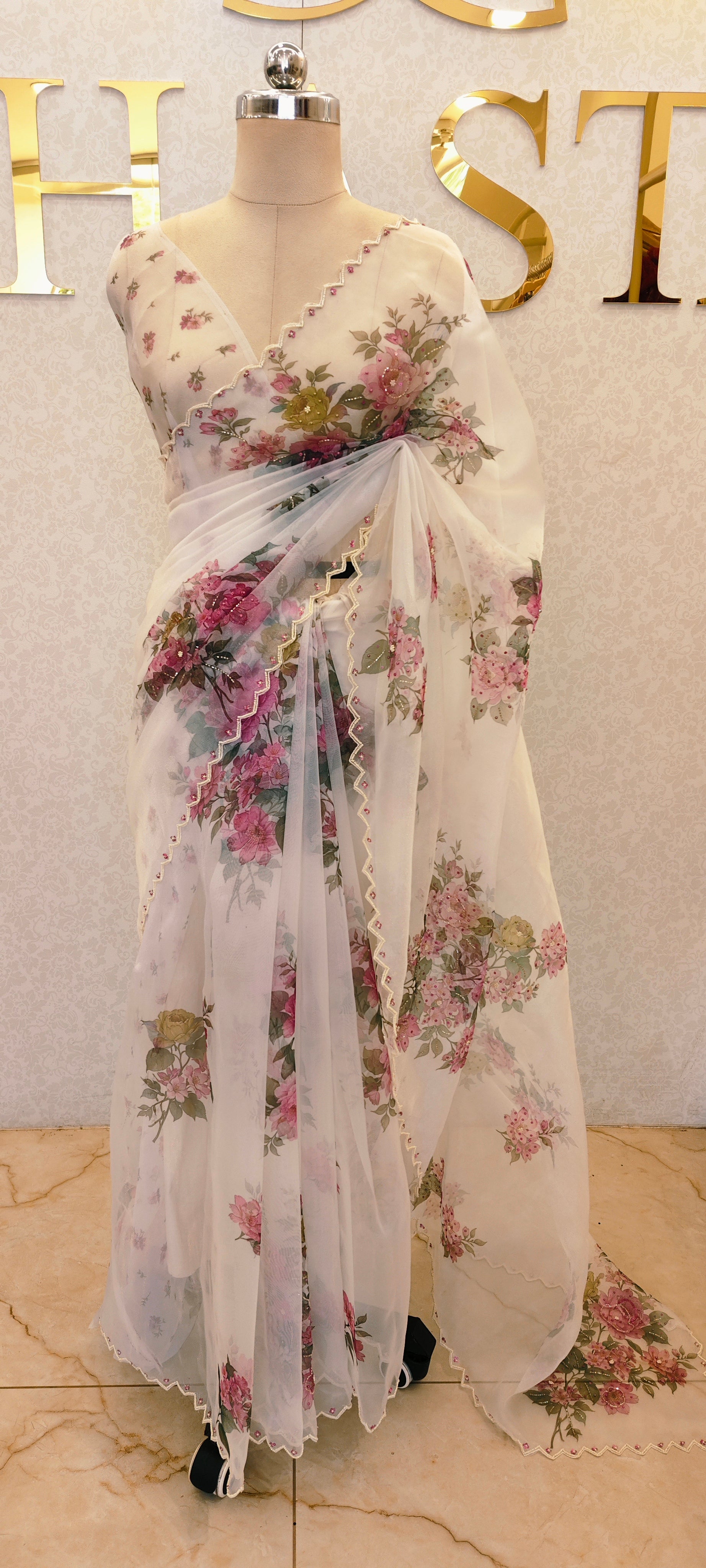 GLASS ORGANZA SAREE