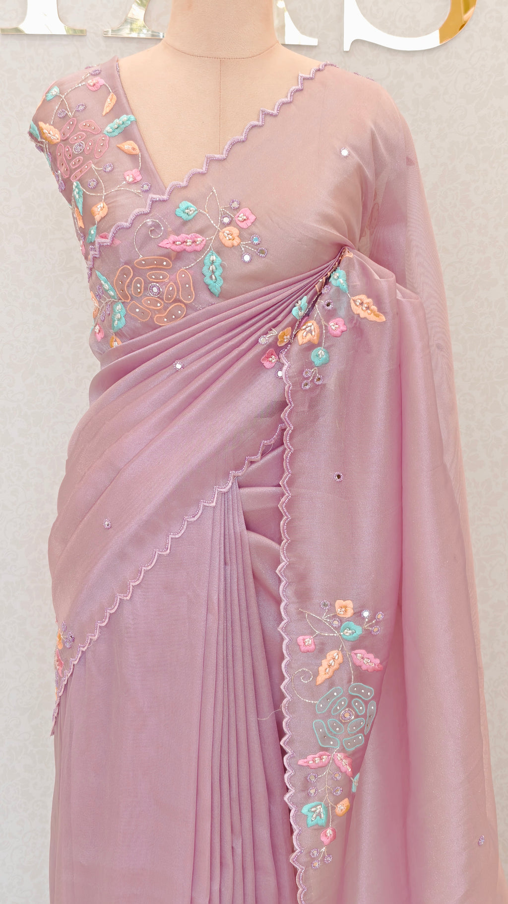 FLOWY ORGANZA TISSUE SAREE