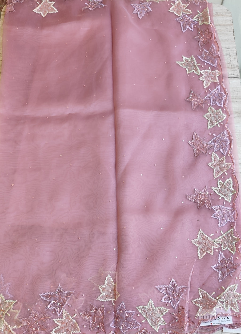 Glass organza saree